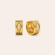 Marquise Groove Hoop Earrings in Opal Gold by Lover's Tempo