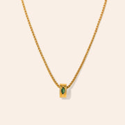 Marquise Groove Necklace in Emerald Gold by Lover's Tempo