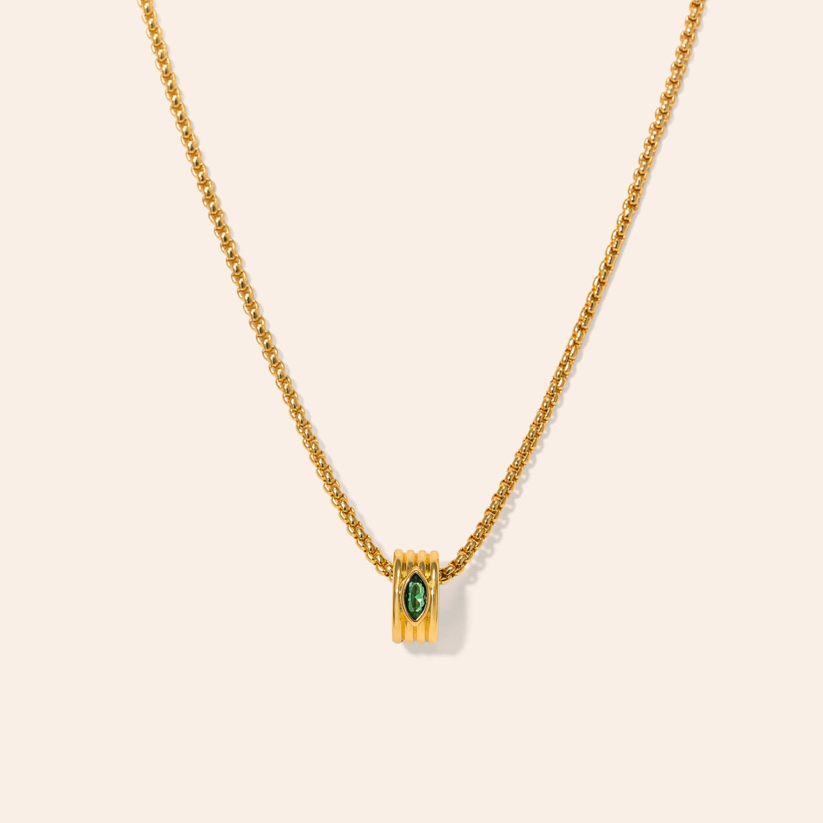 Marquise Groove Necklace in Emerald Gold by Lover's Tempo