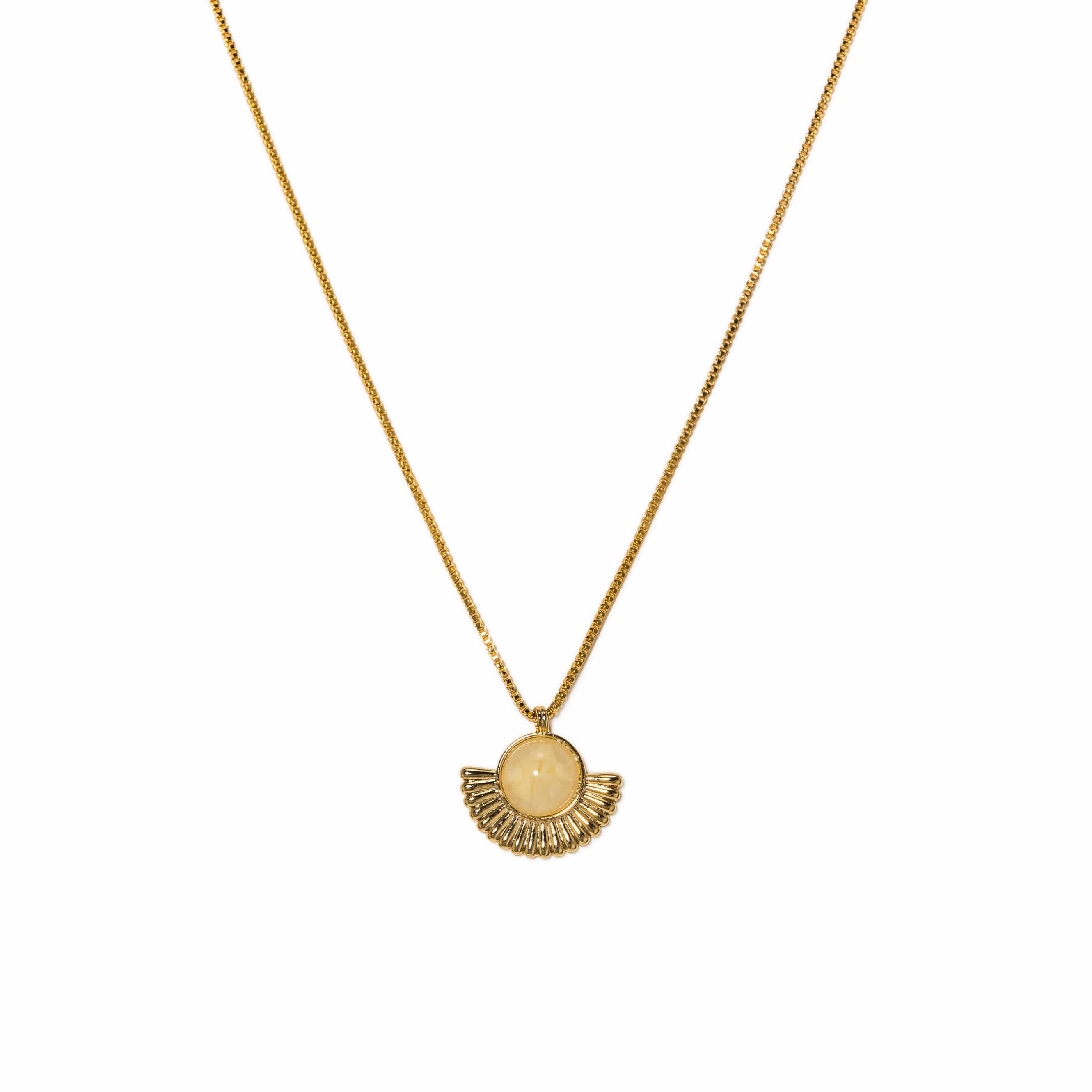 Moonpetal Pendant Necklace in Yellow by Lover's Tempo