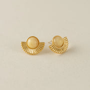 Moonpetal Stud Earrings in Yellow by Lover's Tempo