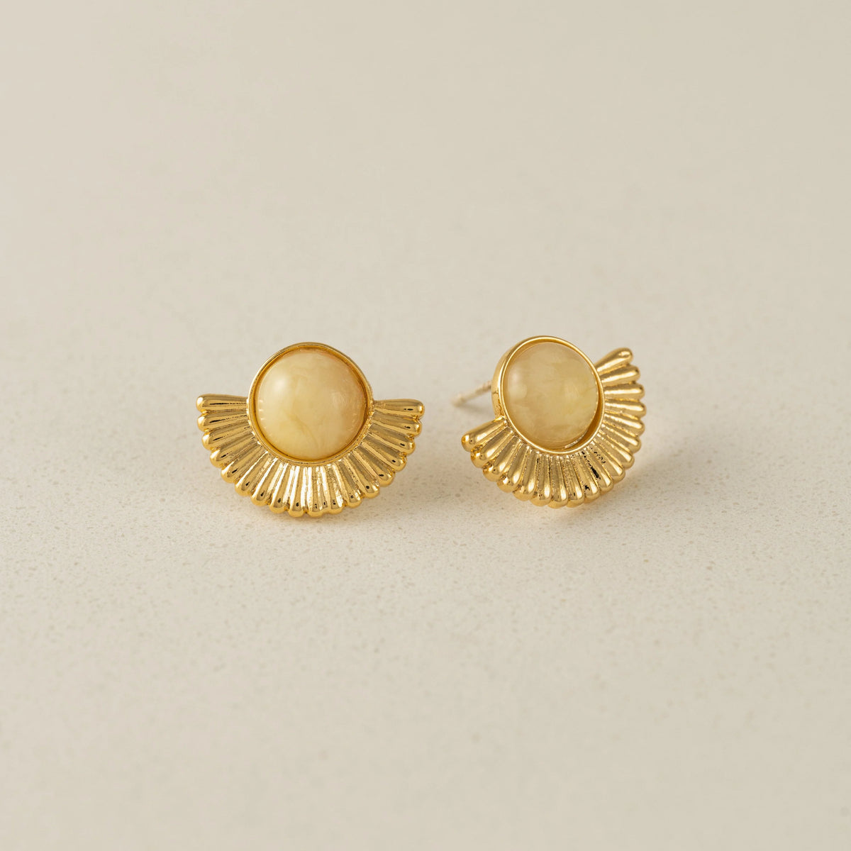 Moonpetal Stud Earrings in Yellow by Lover's Tempo