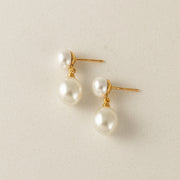 Positano Pearl Drop Earrings Gold by Lover's Tempo