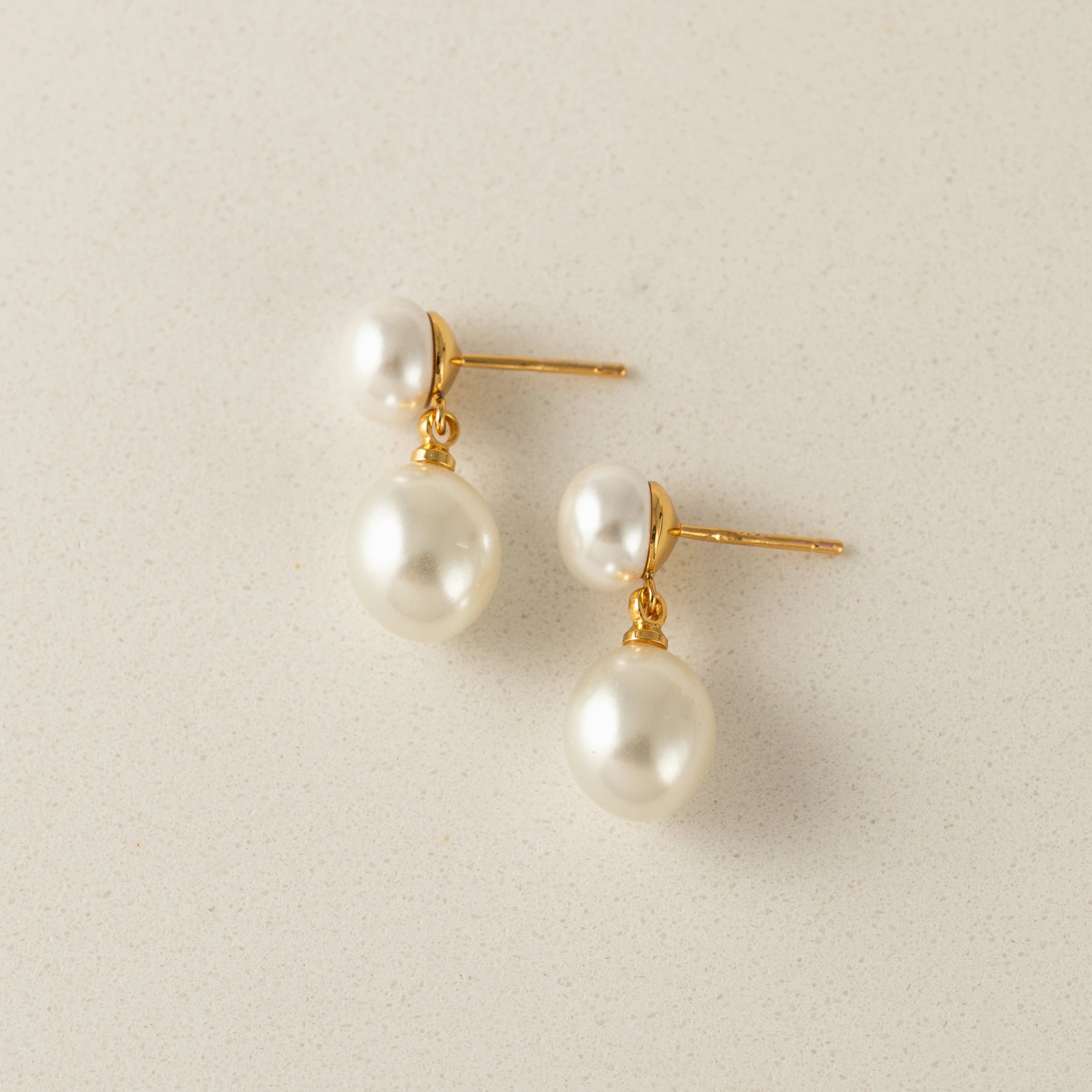 Positano Pearl Drop Earrings Gold by Lover's Tempo