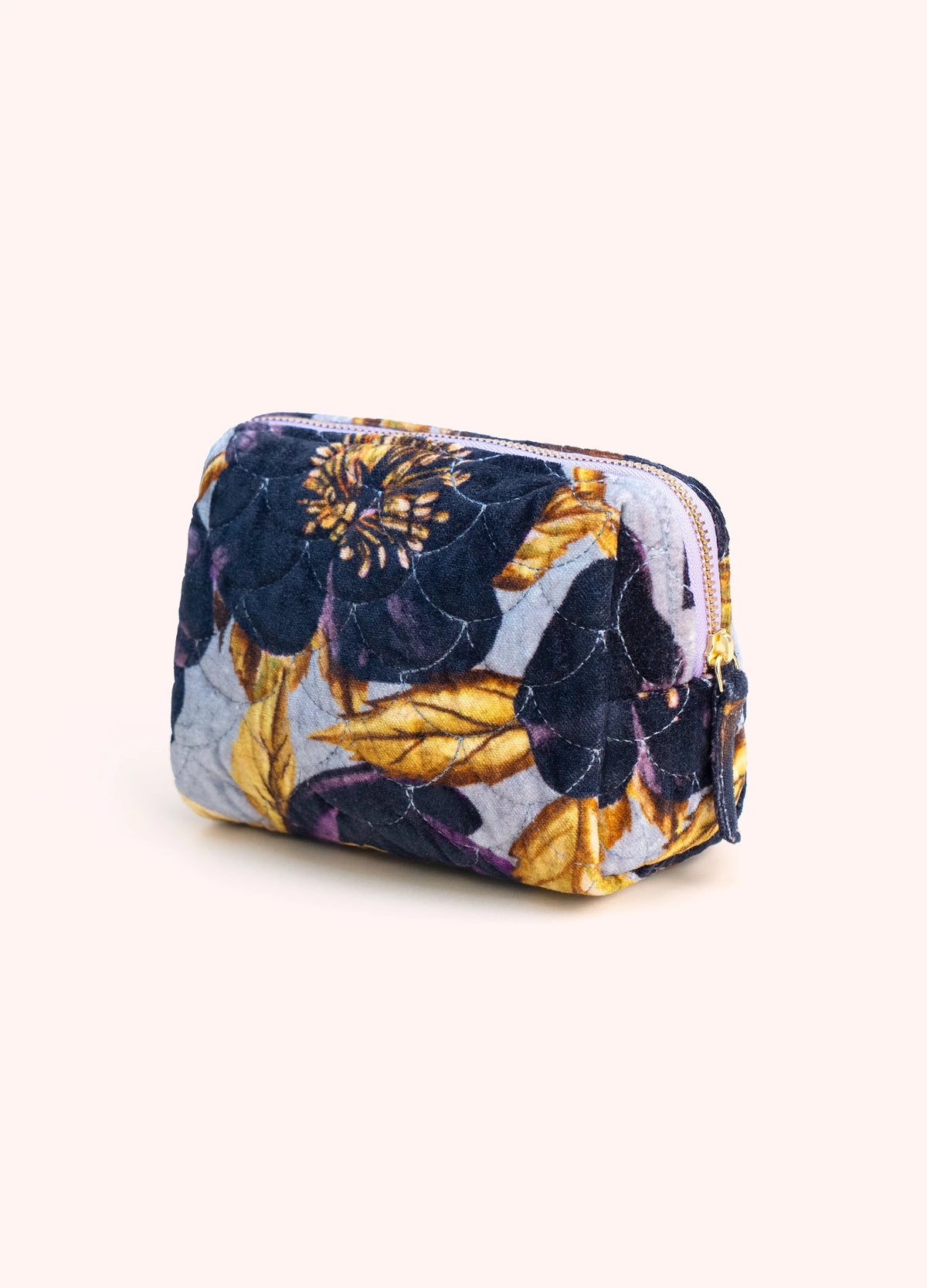Hellebore Quilted Velvet Vanity Bag by Powder Designs