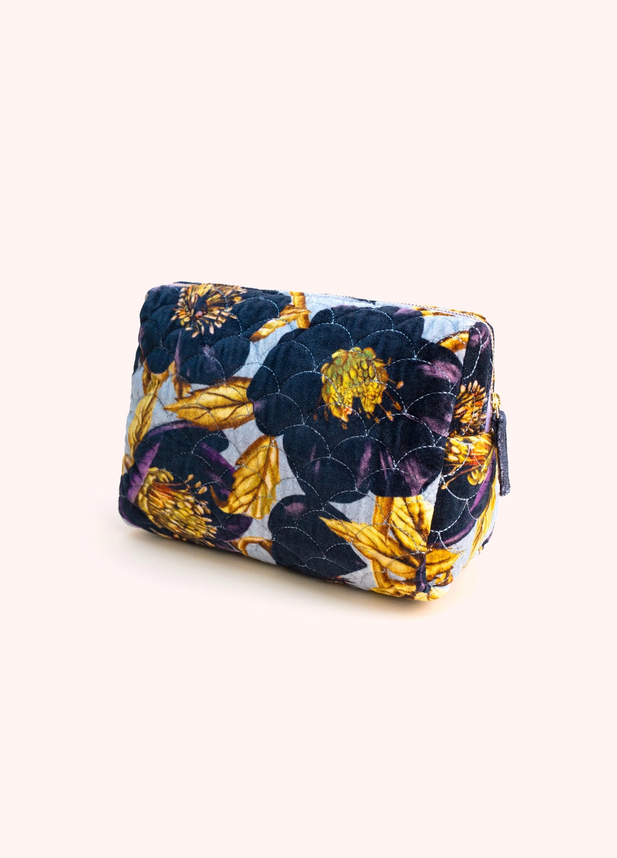 Hellebore Quilted Velvet Washbag by Powder Designs