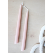 Pair of 12" Danish Taper Candles  -  Powder Pink