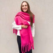 Ella Blanket Scarf in Hot Pink by PNYC