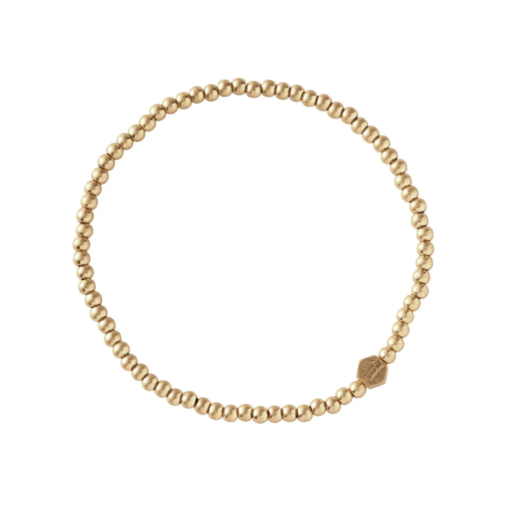 Mini Metal Ball Beads Gold Stacking Bracelet by Scout