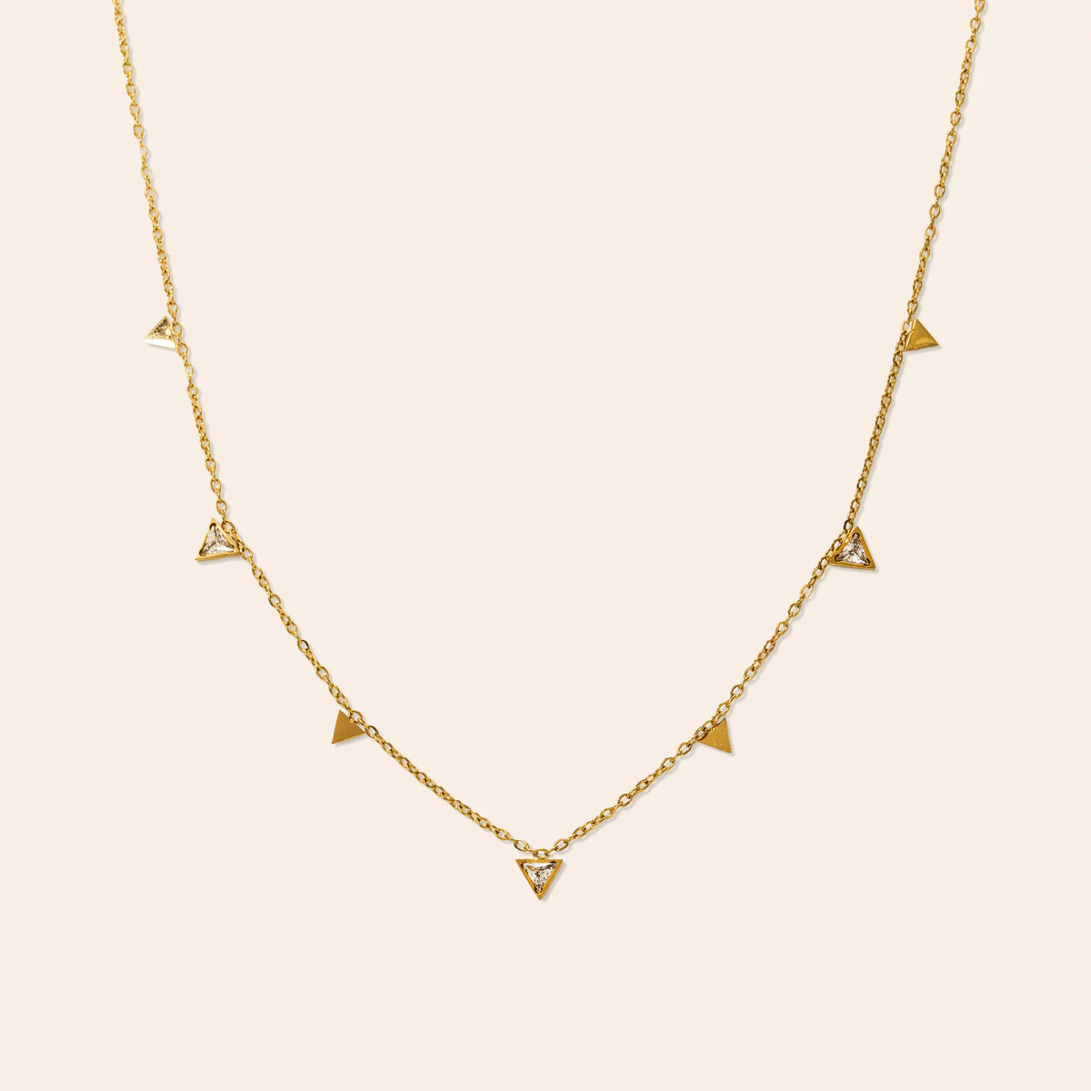 Waterproof Sail Triangle Necklace in Gold by Lover's Tempo