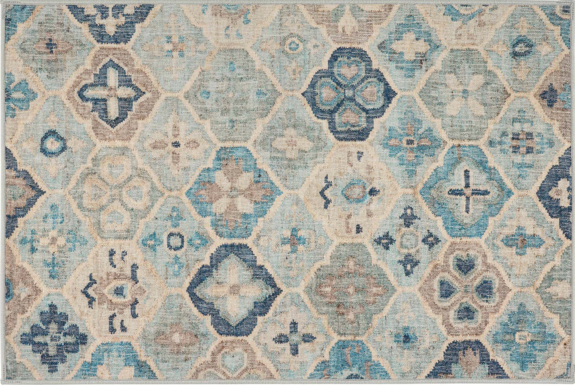 Dash & Albert Machine Washable Pali Blue 2'x3'