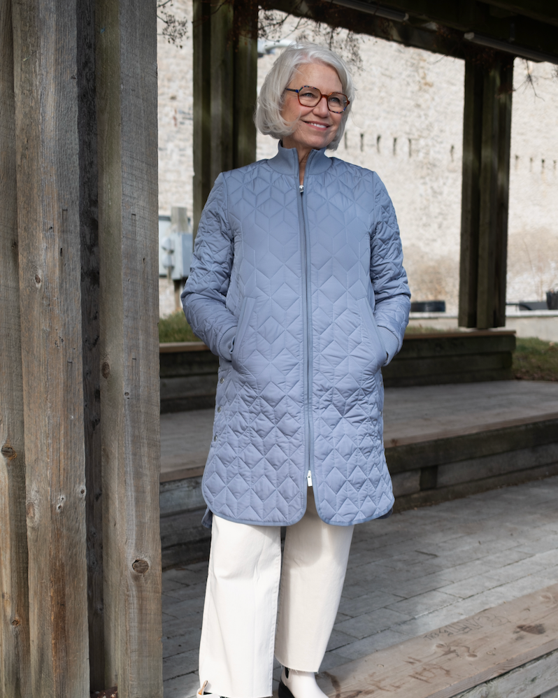 Quilt Jacket in Blue Grey by Ilse Jacobsen