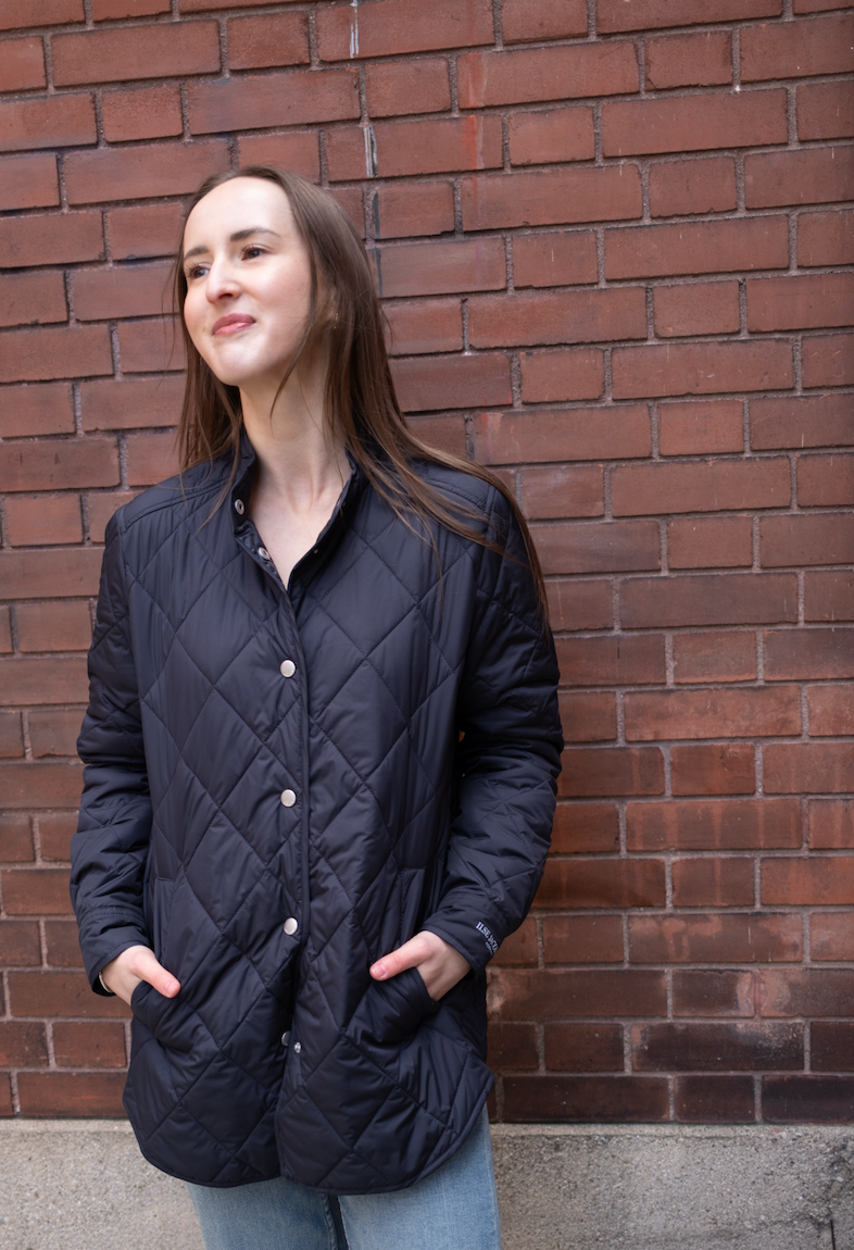 Quilted Shirt Jacket in Dark Indigo by Ilse Jacobsen