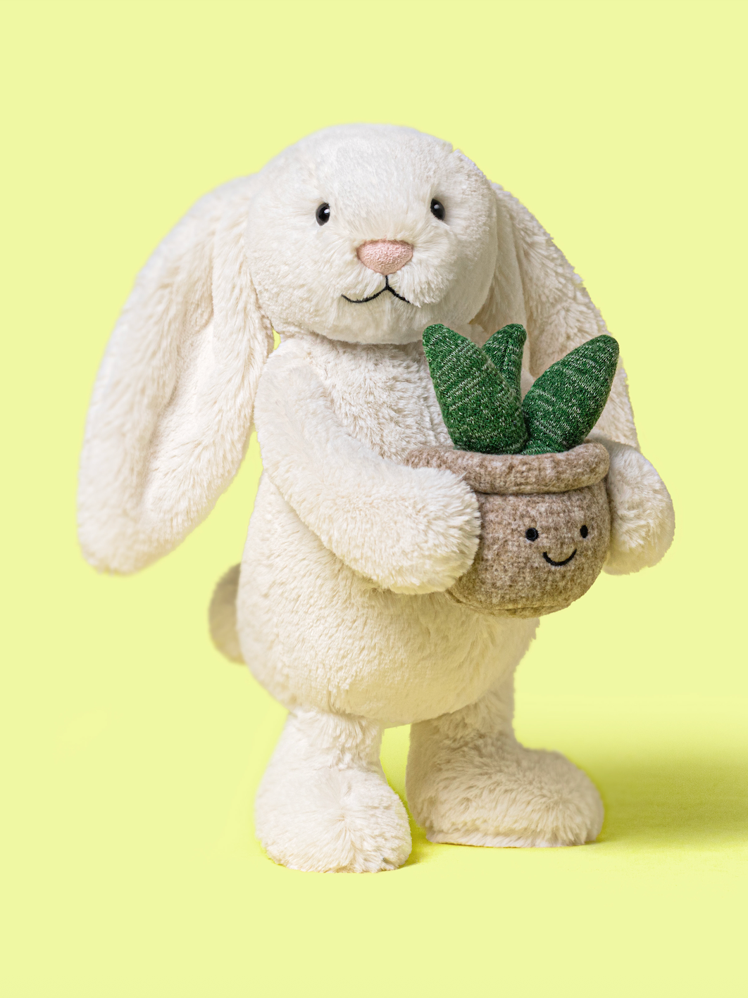 ジェリーキャット　Cream Bunny With Plantうさぎ　ぬいぐるみ Jellycat Cream Bunny With Plant – The Art of Home