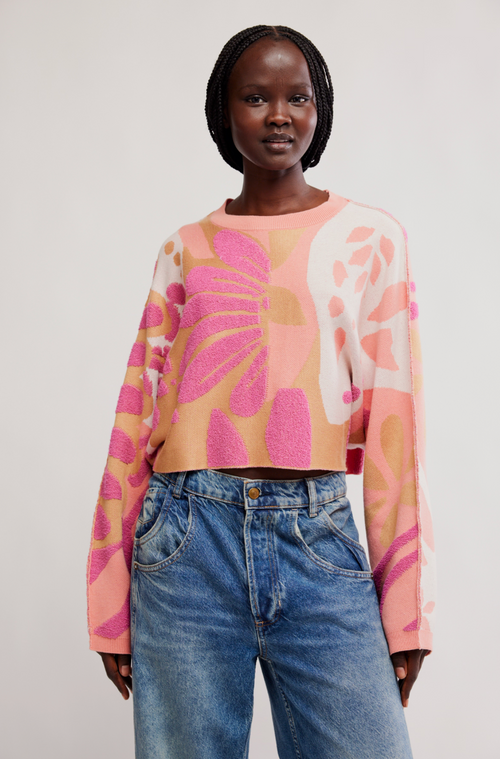 Mia Pullover in Coral Kiss Combo by Free People