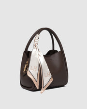 Steffie Suede Mini Tote Bag in Chocolate by Louenhide