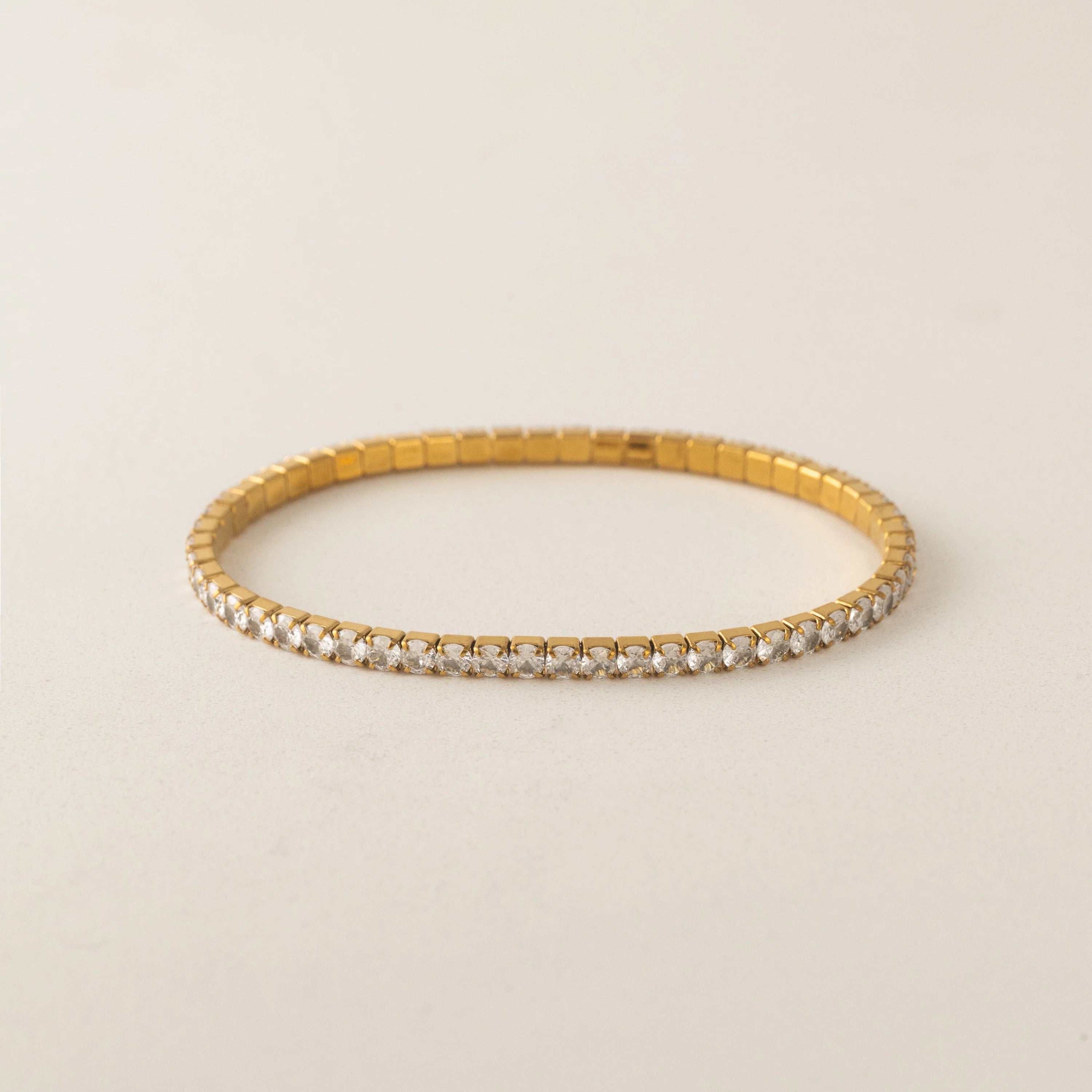 Stretch Tennis Gold Waterproof Bracelet by Lover's Tempo