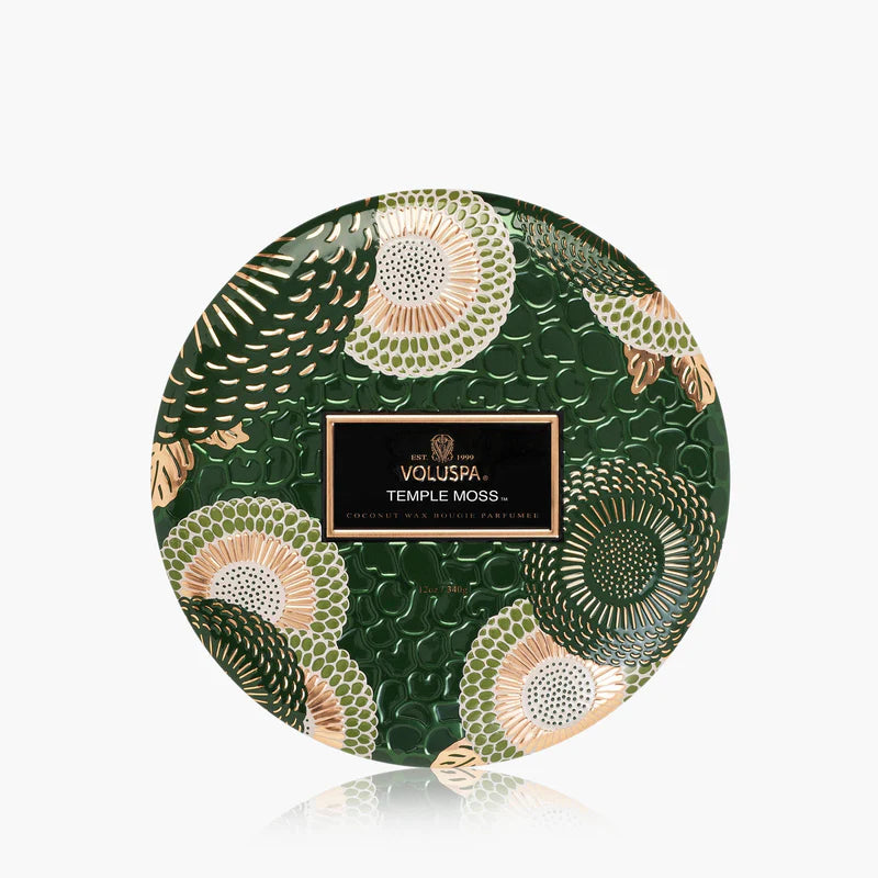 3-Wick Tin Candle in Temple Moss by Voluspa