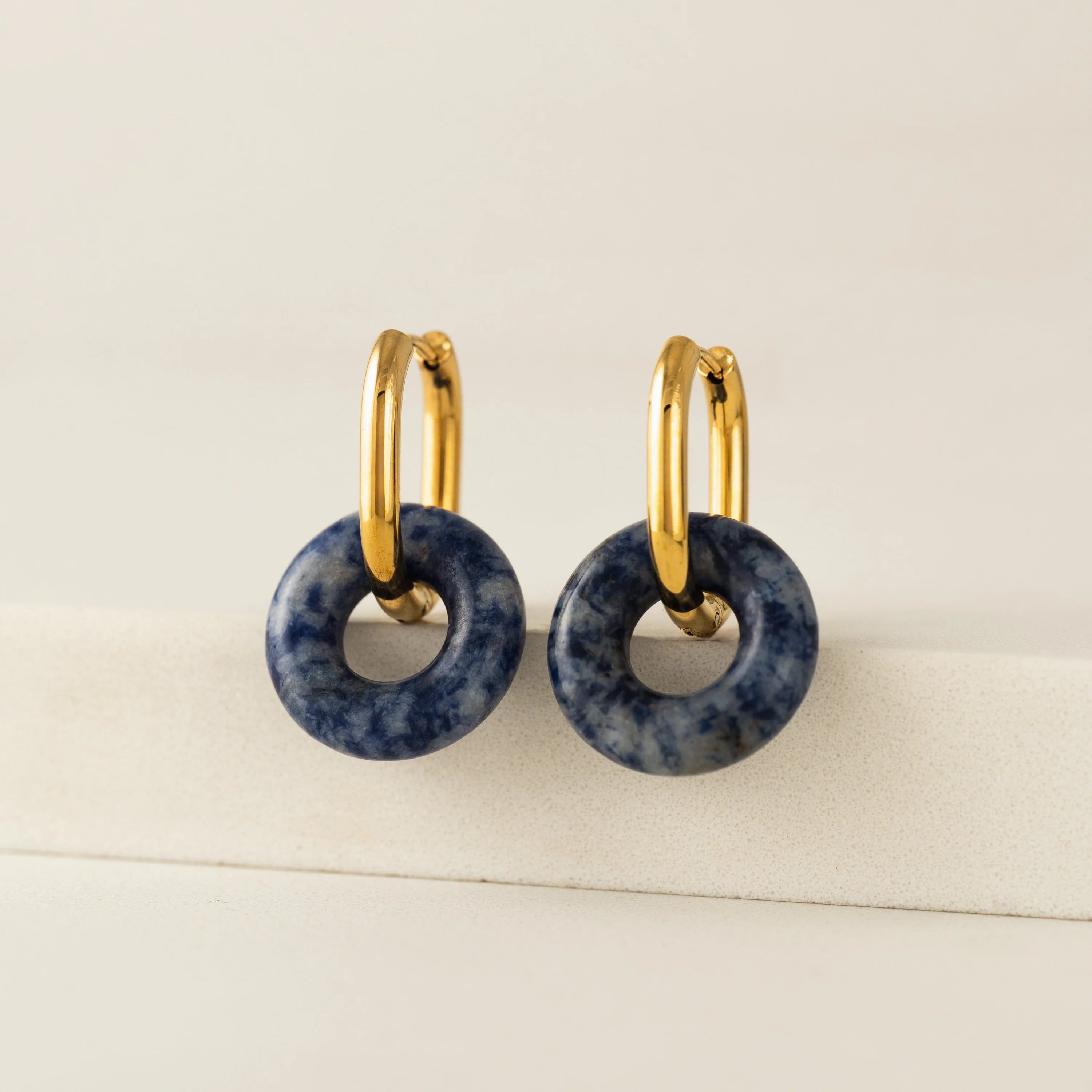 Waterproof Thames Hoop Blue Earrings by Lover's Tempo