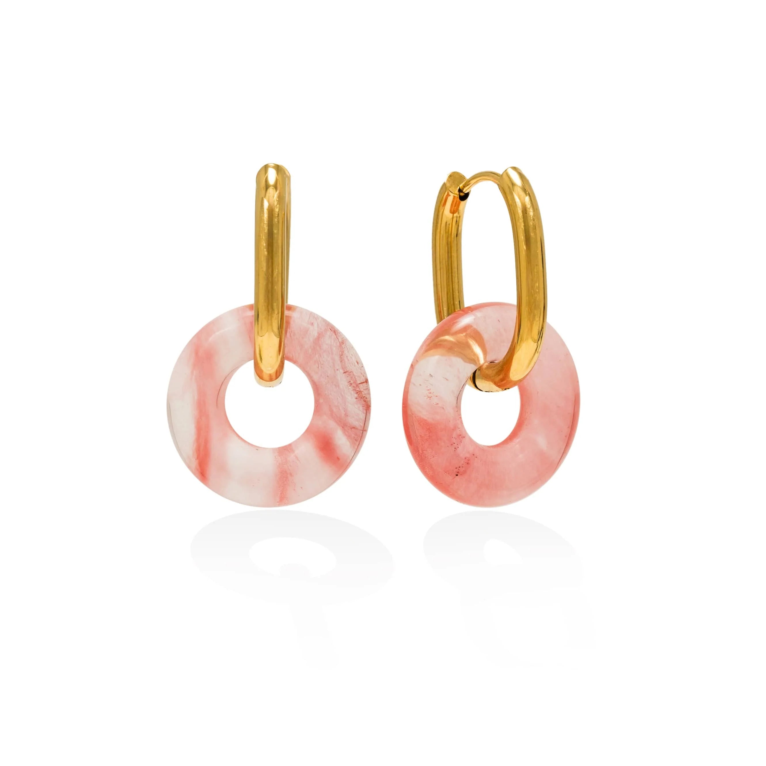 Thames Hoop Pink Waterproof Earrings by Lover's Tempo