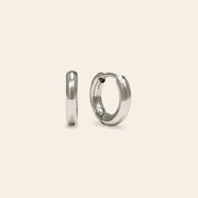 Waterproof Tube 10mm Huggie Silver Earrings by Lover's Tempo