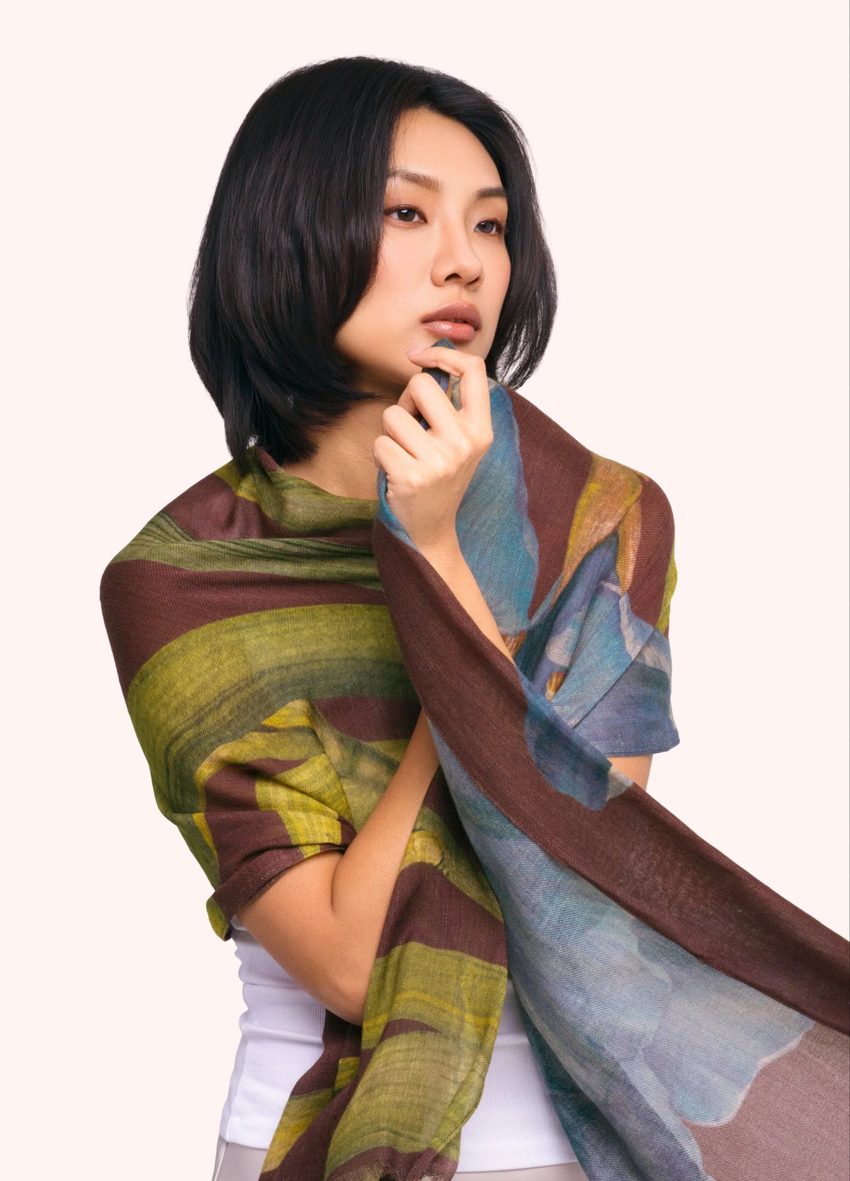 Iris Wool Wrap Scarf by Powder Designs