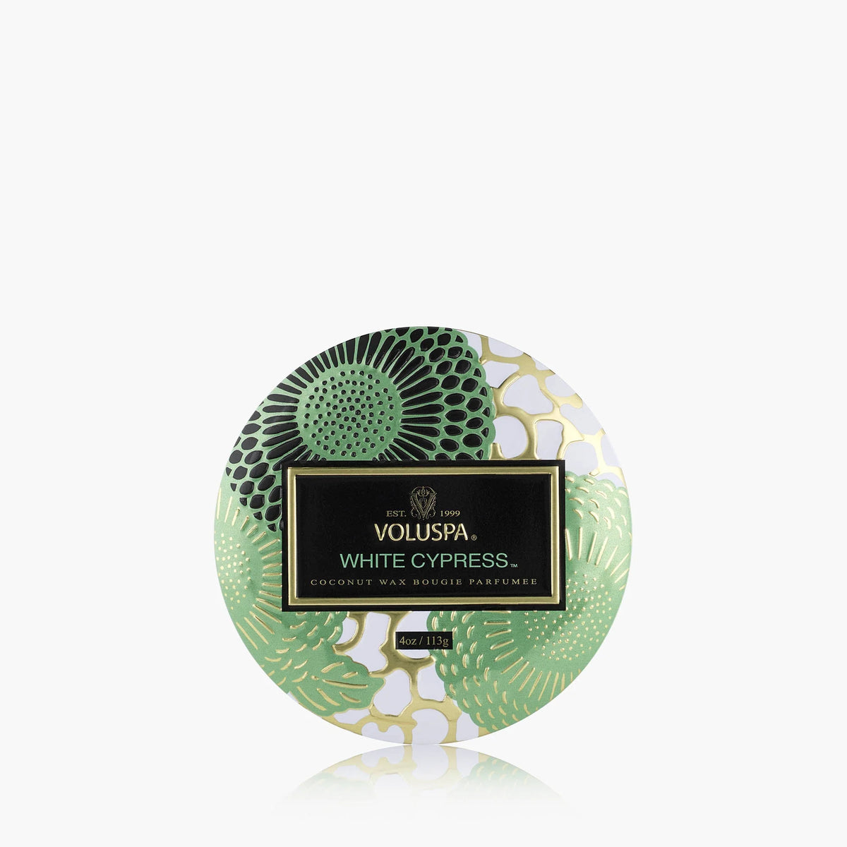 Mini Tin Candle in White Cypress by Voluspa