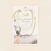 Scout Mixed Media Wrap Bracelet/Necklace Tranquility/Turquoise/Gold
