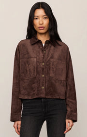 All Day Cropped Suede Jacket in Dark Chocolate by Z Supply
