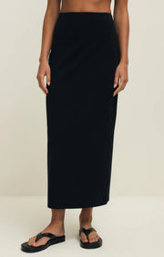Gail Midi Skirt in True Black by Z Supply