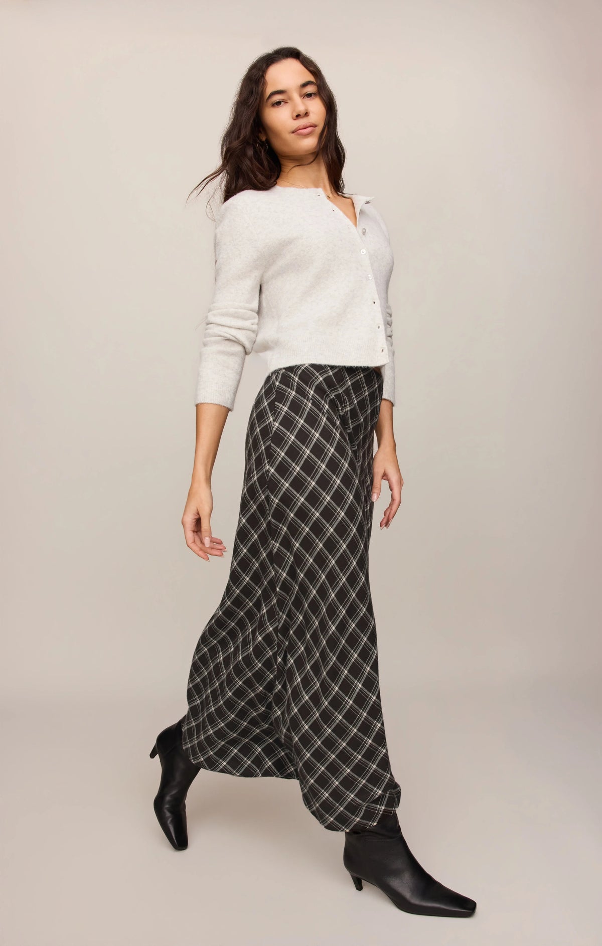 Europa Plaid Skirt in Ash Black by Z Supply