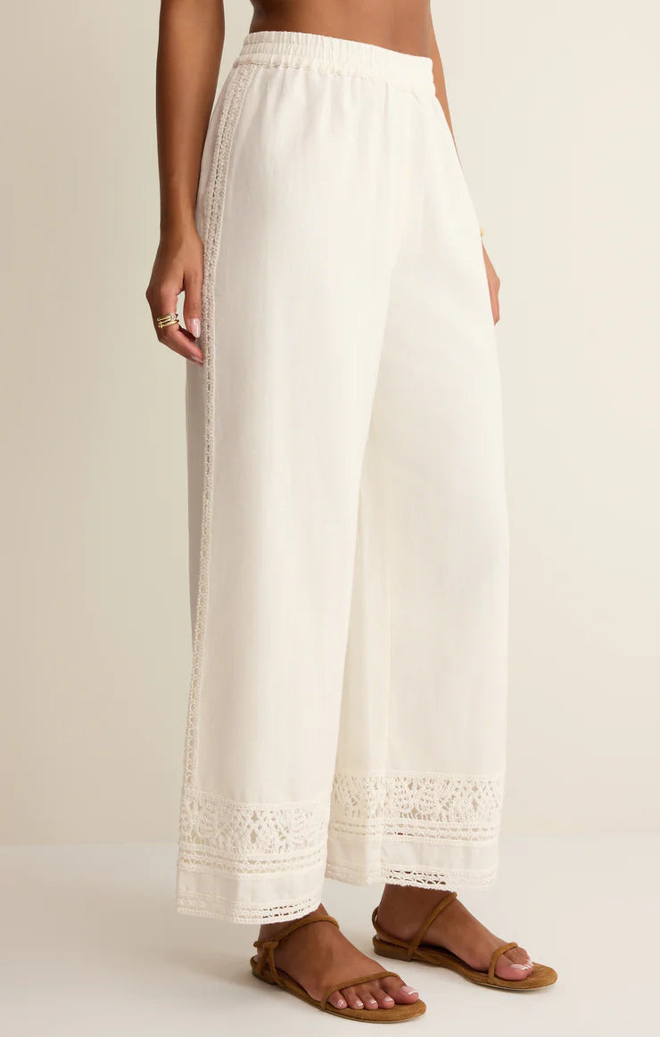 Scout Embroidered Pant in White by Z Supply.