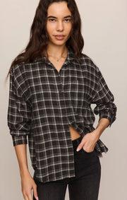 River Plaid Button Up in Ash Black by Z Supply