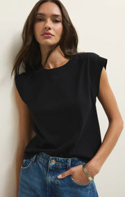 Camino Jersey Top in True Black by Z Supply