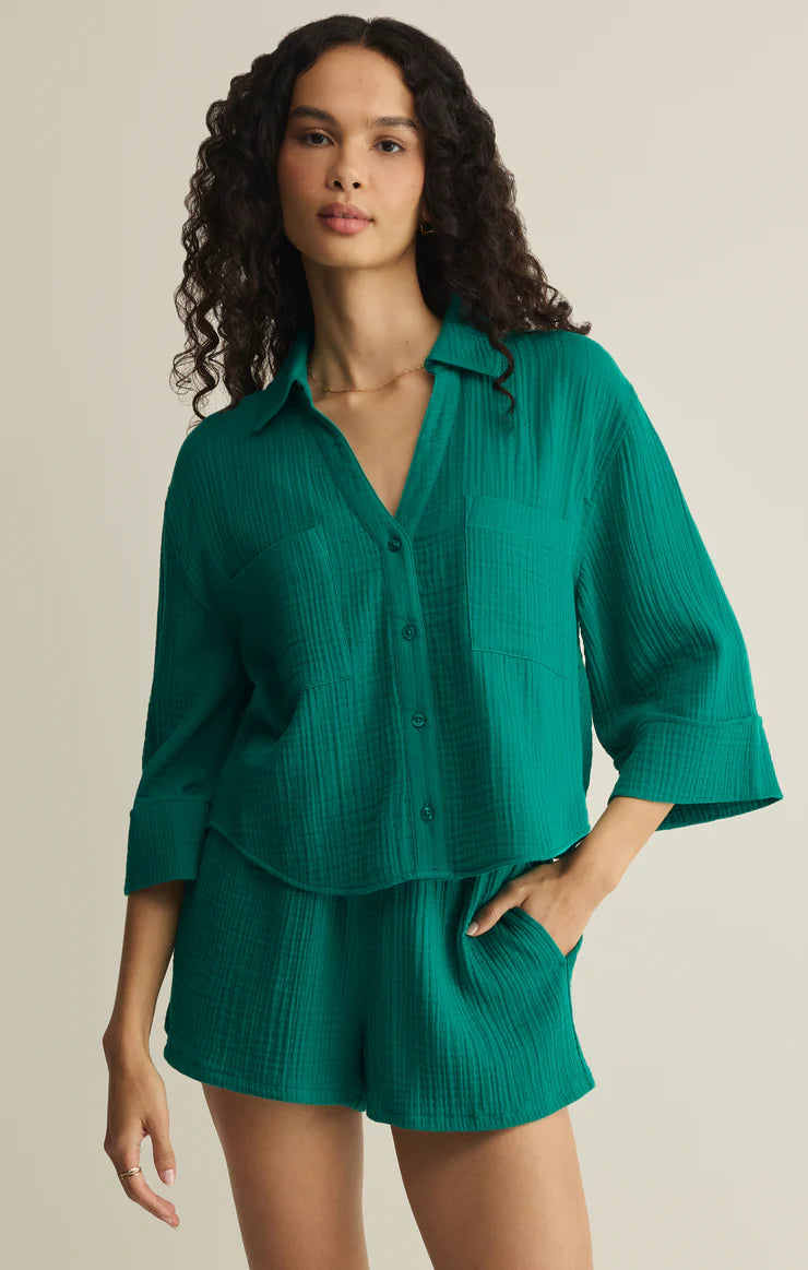 Helena Shirt in Rainforest by Z Supply