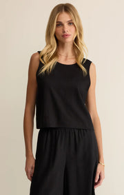 Sloane Linen Top in Black by Z Supply