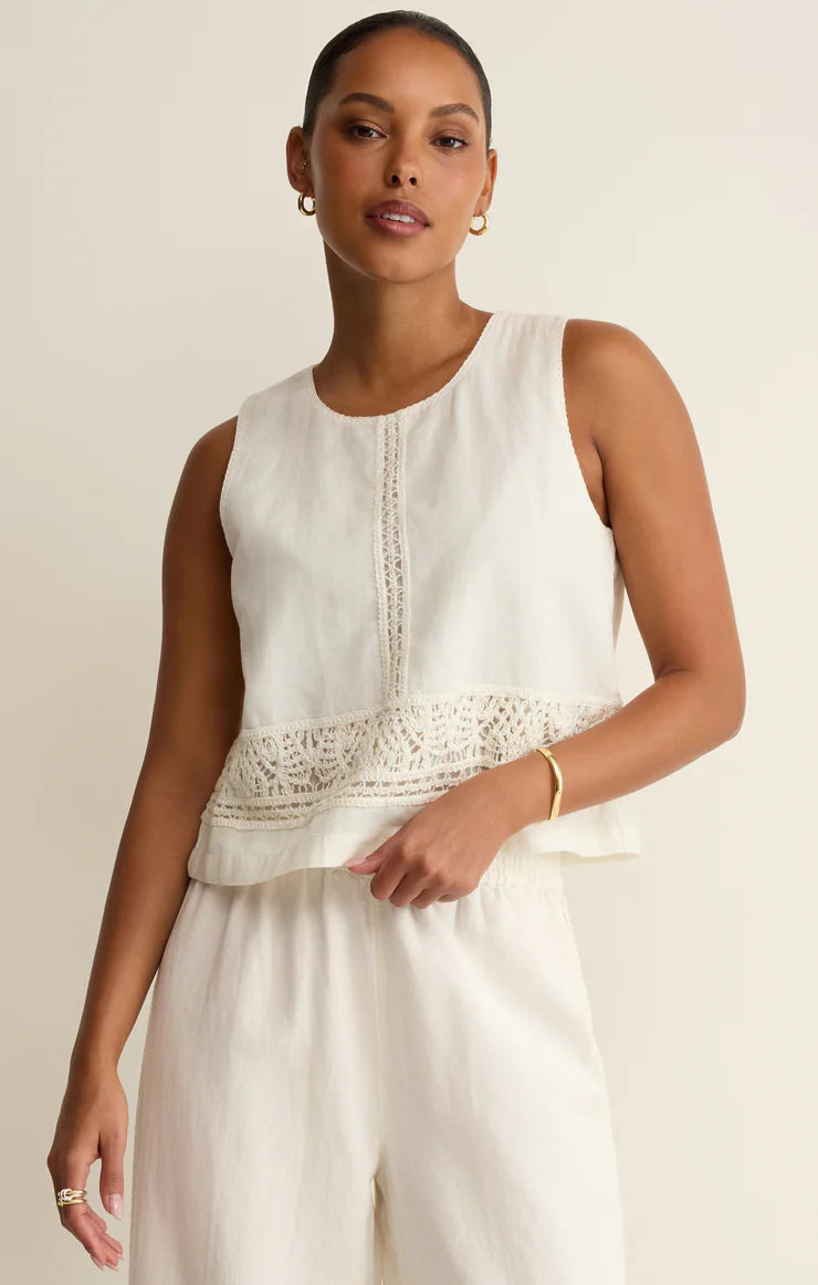 Sloane Embroidered Top in White by Z Supply