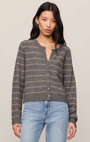 Medina Stripe Cardigan in Charcoal Heather by Z Supply
