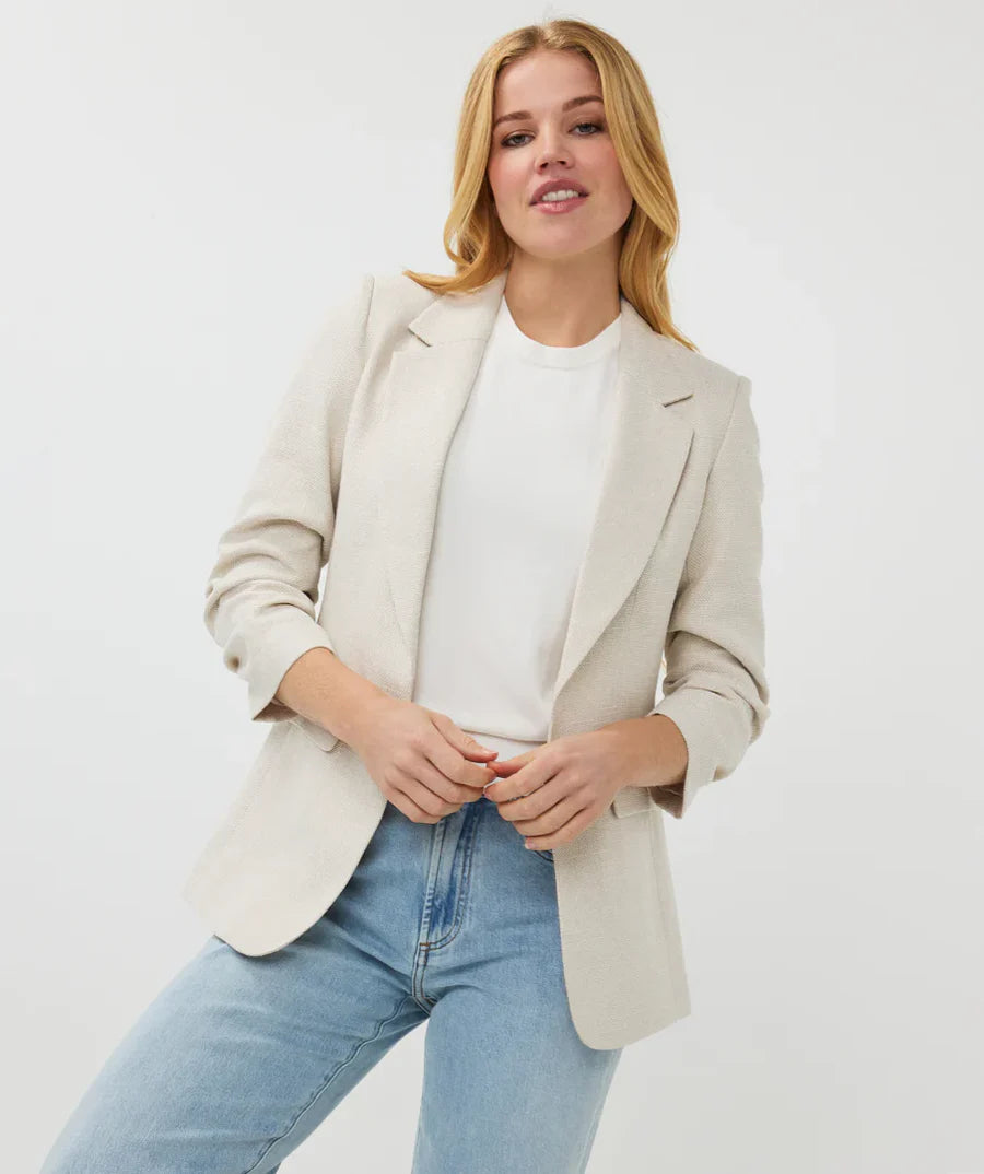 Linen Look Blazer in Light Sand by Esqualo