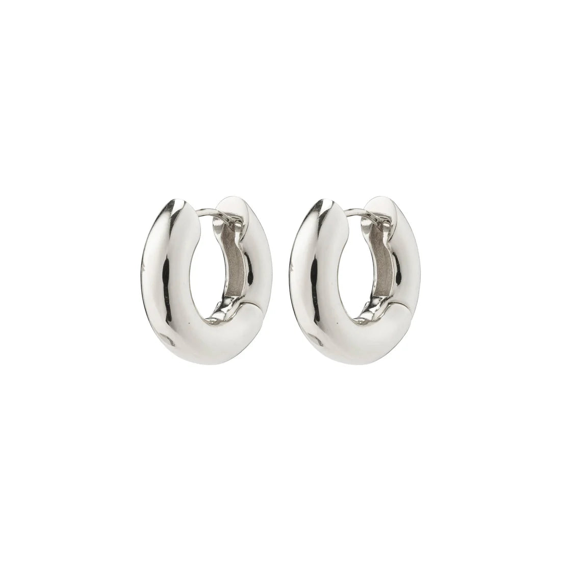 Aica Chunky Hoops in Silver by Pilgrim