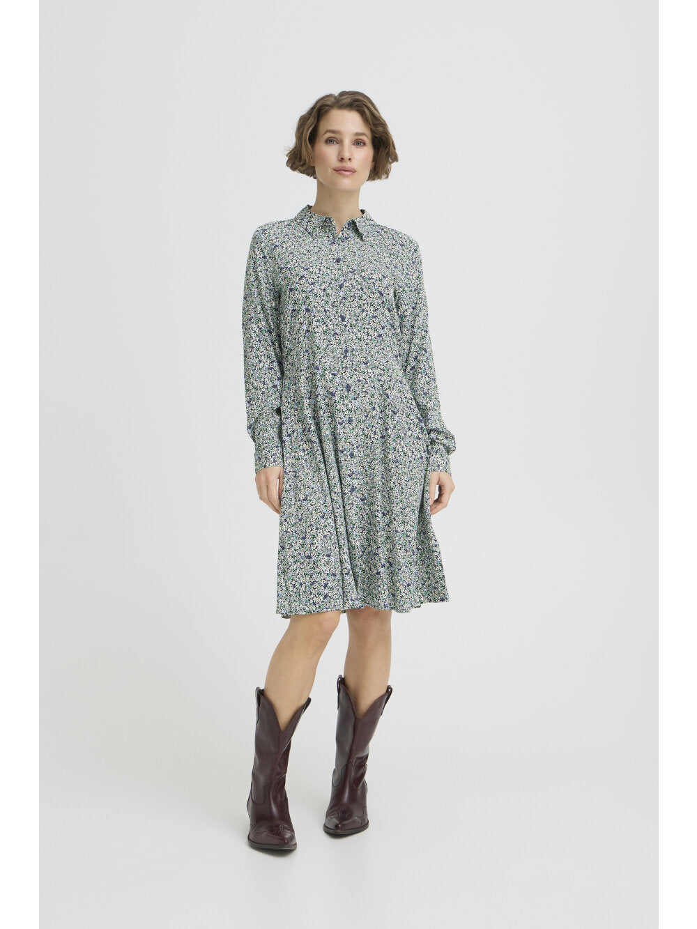 Gabria Short Shirt Dress in Byflower by b.young
