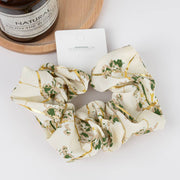 Soft Floral Scrunchie in Beige