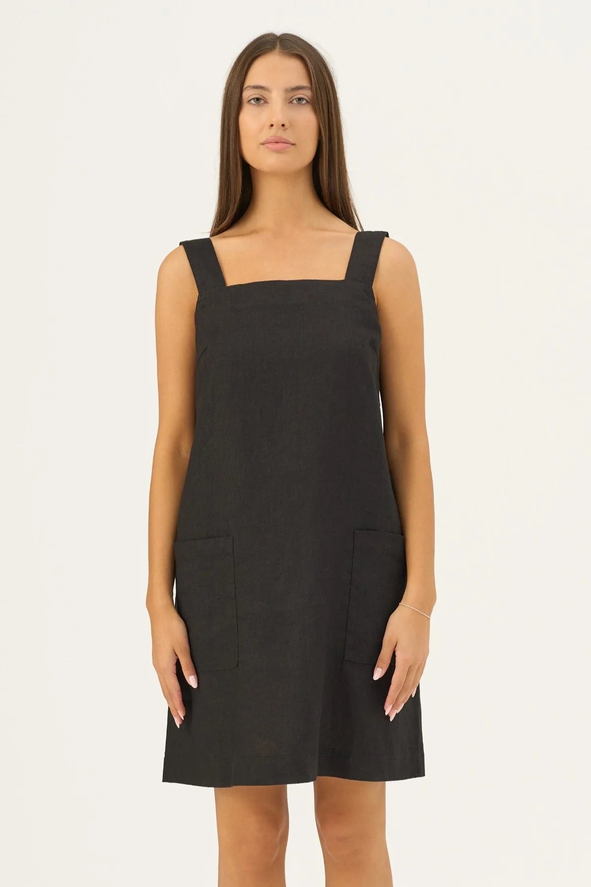 Fughetta Dress in Black by Linen Tales