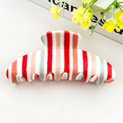 Red Striped Classic Hair Claw Clip