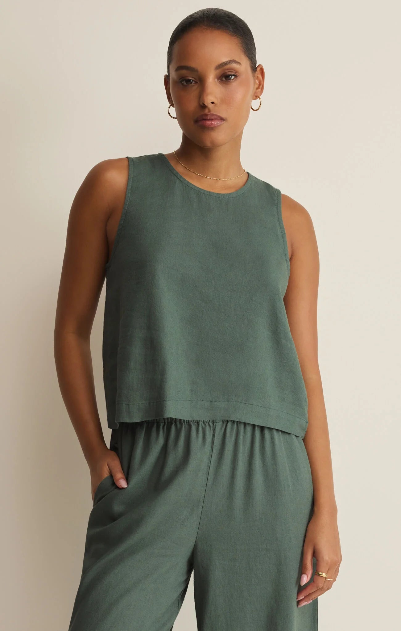 Sloane Linen Top in Everglade by Z Supply
