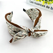 Beige Paisley Floral Wide Headband