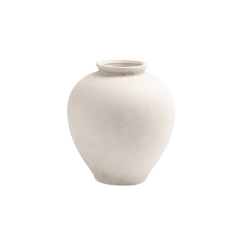 White Terracotta Vase Large