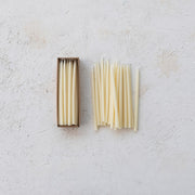 Ivory Thin Unscented Taper Candles Set/24