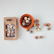 Velvet Acorn Scatter in Grey, Rust & Cream