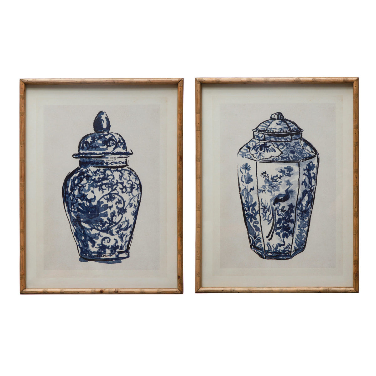 Blue & White Pottery Print Large B